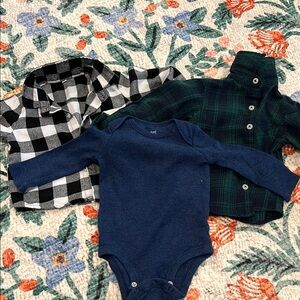Blue Ribbed Long Sleeve Onesie
